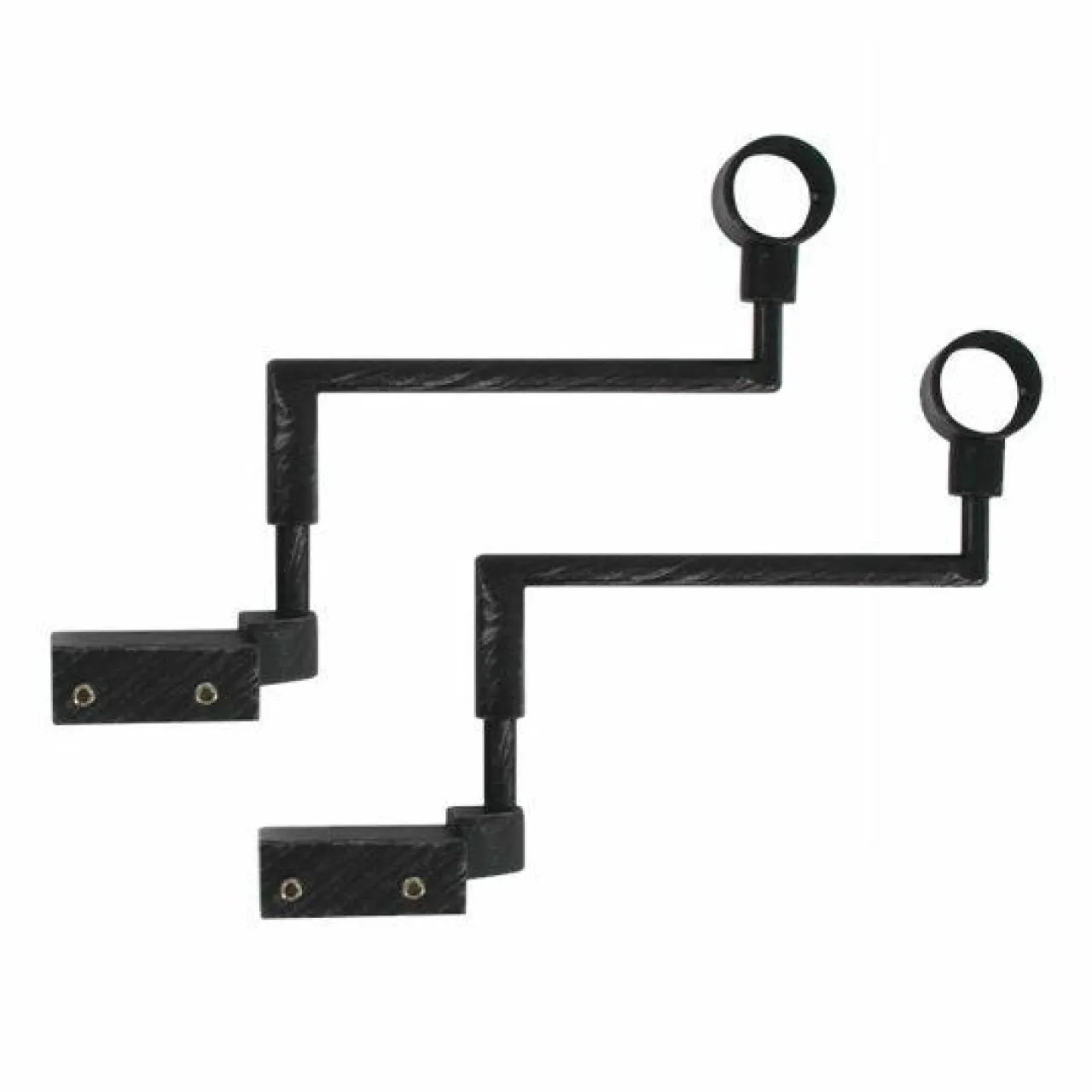 Tringle Voilage Et Support|LUANCE Lot de 2 supports Fix'vit (L180 - D20 mm) Noir