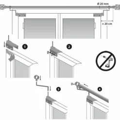 Tringle À Rideau, Barre Et Support|LUANCE Lot de 2 supports Fix'vit (L180 - D20 mm) Blanc