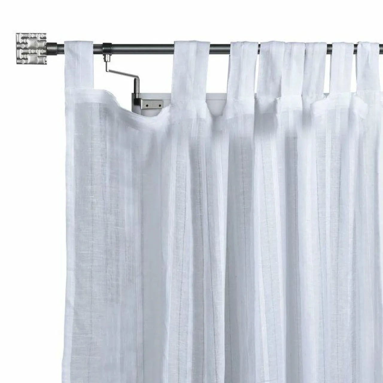 Tringle Voilage Et Support|LUANCE Lot de 2 supports Fix'vit (L180 - D20 mm) Argent