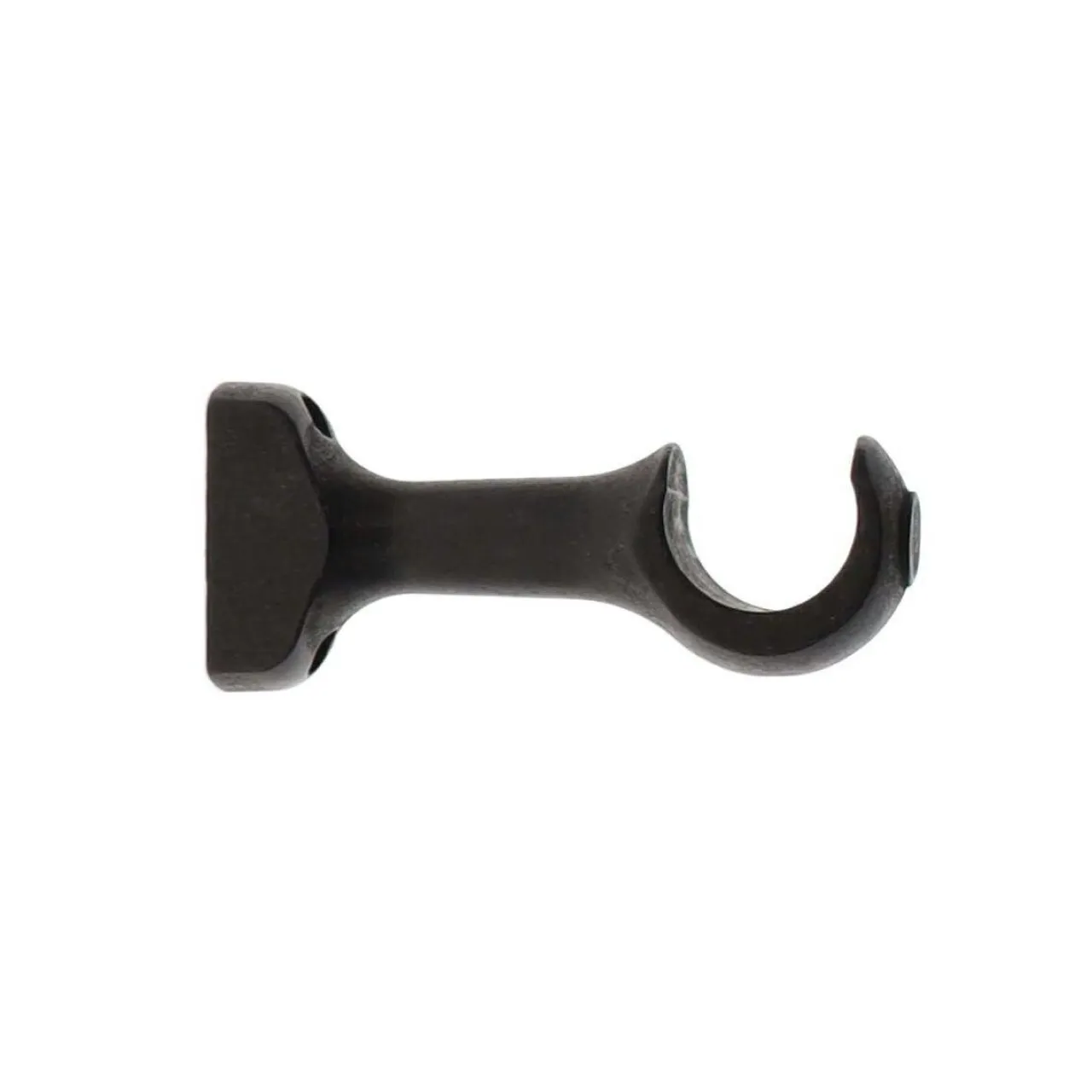Tringle À Rideau, Barre Et Support|LUANCE Lot de 2 supports tringle fixe bois (L11.5 cm/ D28 mm) Nils gouttière mat Noir