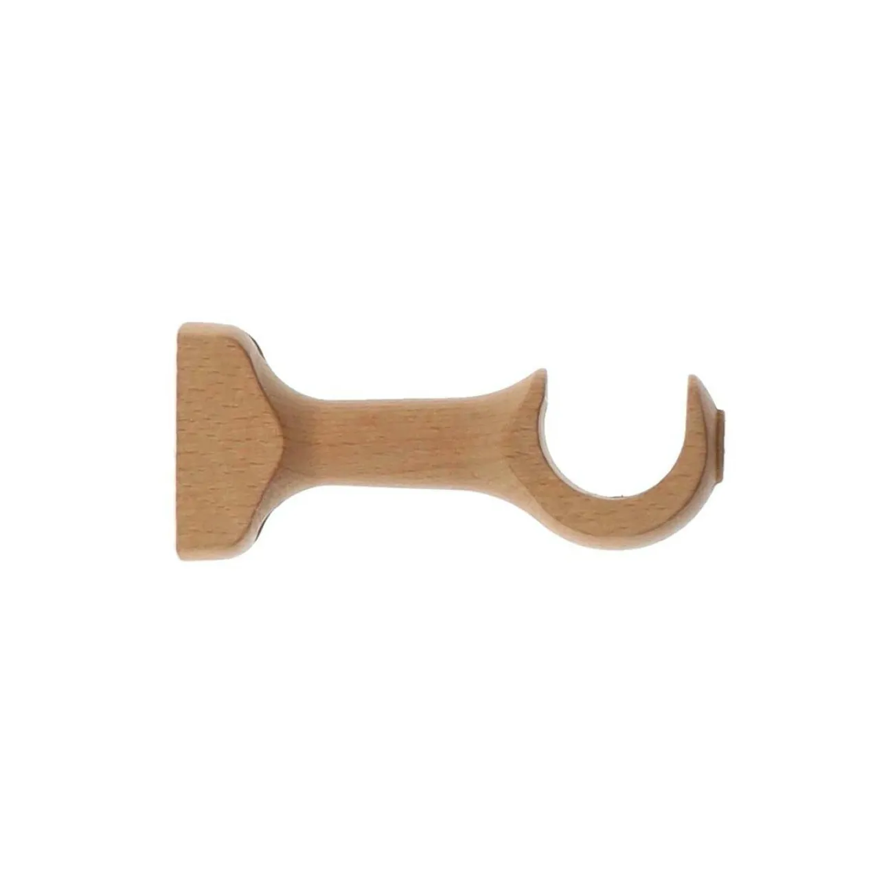 Tringle À Rideau, Barre Et Support|LUANCE Lot de 2 supports tringle fixe bois (L11.5 cm/ D28 mm) Nils gouttière Vernis Beige