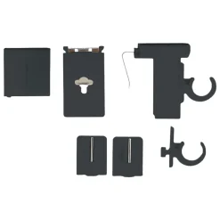 Embrasse, Pince Et Anneaux|LUANCE Lot de 2 supports tringle PVC Clip Gris Anthracite