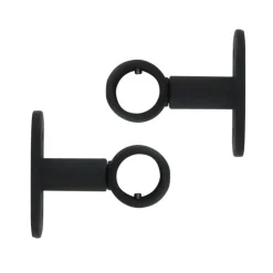 Tringle Plafond|Tringle À Rideau, Barre Et Support|LUANCE Lot de 2 supports tringles (L50 / D20 mm) Jim mat Noir