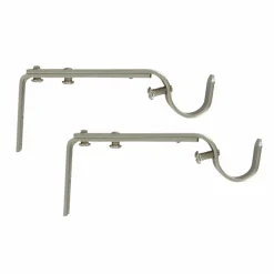 Tringle À Rideau, Barre Et Support|LUANCE Lot de 2 supports tringles extensibles (L110 - L150/ D20 mm) Jim gouttière Argent