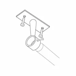 Tringle Plafond|Tringle À Rideau, Barre Et Support|LUANCE Lot de 2 supports tringles fixes (L50 / D20 mm) Jim mat Argent