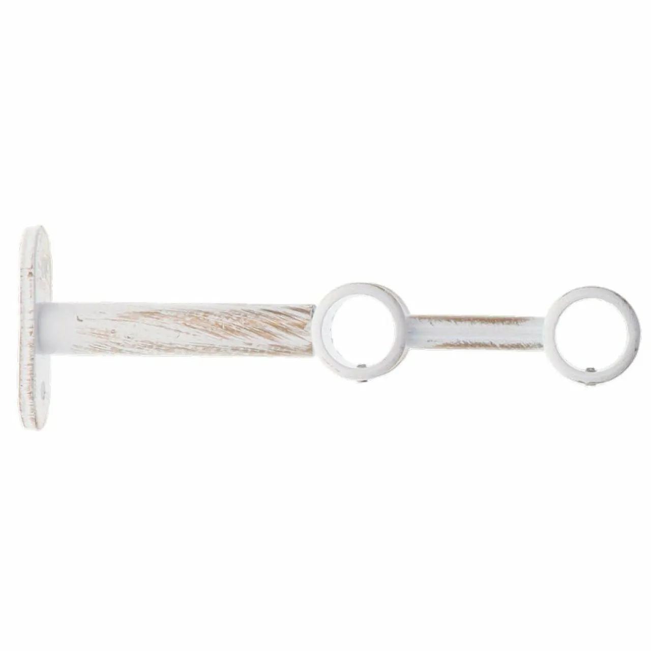 Tringle Plafond|Tringle À Rideau, Barre Et Support|LUANCE Lot de 2 supports tringles doubles extensibles (L150 / D20) Jim Blanc et or Blanc irisé