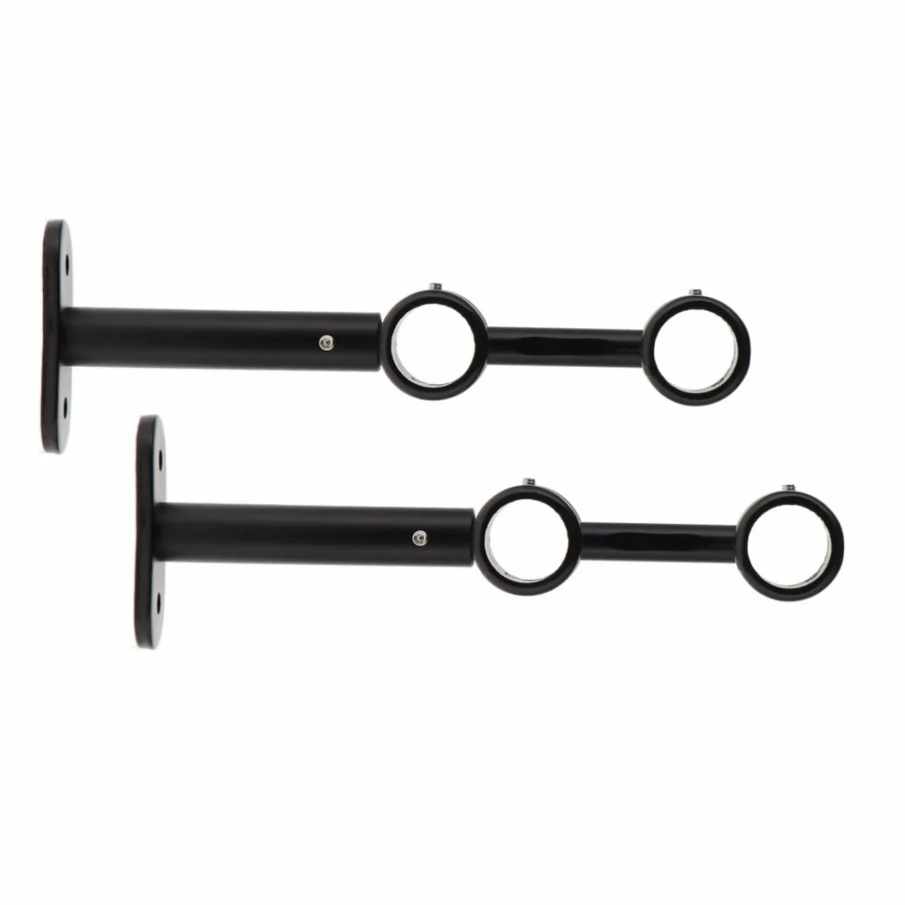 Tringle Plafond|Tringle À Rideau, Barre Et Support|LUANCE Lot de 2 supports tringles doubles extensibles (L150 / D20) Jim mat Noir