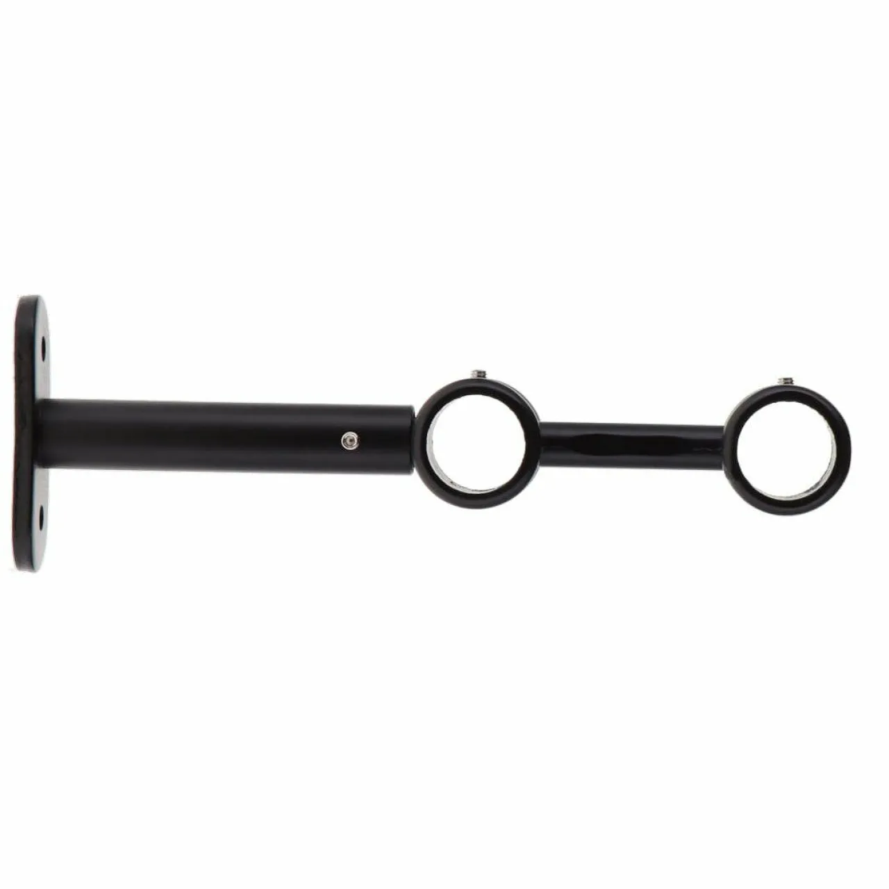 Tringle Plafond|Tringle À Rideau, Barre Et Support|LUANCE Lot de 2 supports tringles doubles extensibles (L150 / D20) Jim mat Noir
