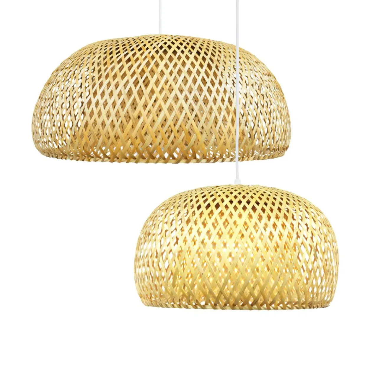 Lampe Suspension|EMINZA Lot de 2 suspensions en bambou (D61-D39 cm) Manacor Naturel