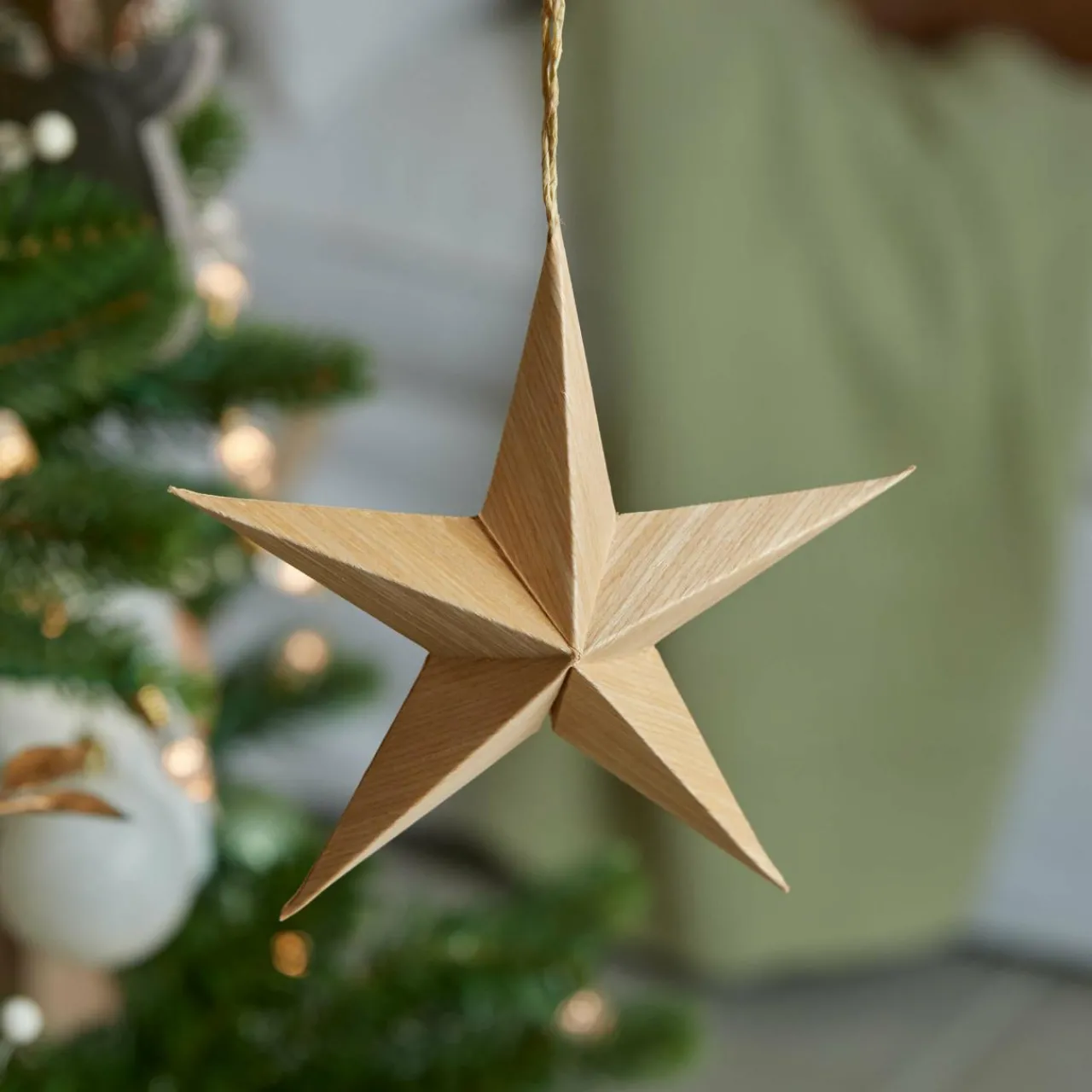 Déco Et Objet De Noël|Décoration De Sapin|KAEMINGK Lot de 4 suspensions en papier (D15 cm) Astre de Papier Naturel