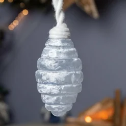 Décoration De Sapin|KAEMINGK Lot de 2 suspensions en verre (H12 cm) Olive Bleu clair