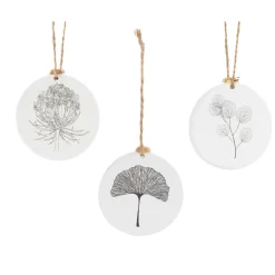 Décoration De Sapin|KAEMINGK Lot de 3 suspensions (H8 cm) Feuille Blanc