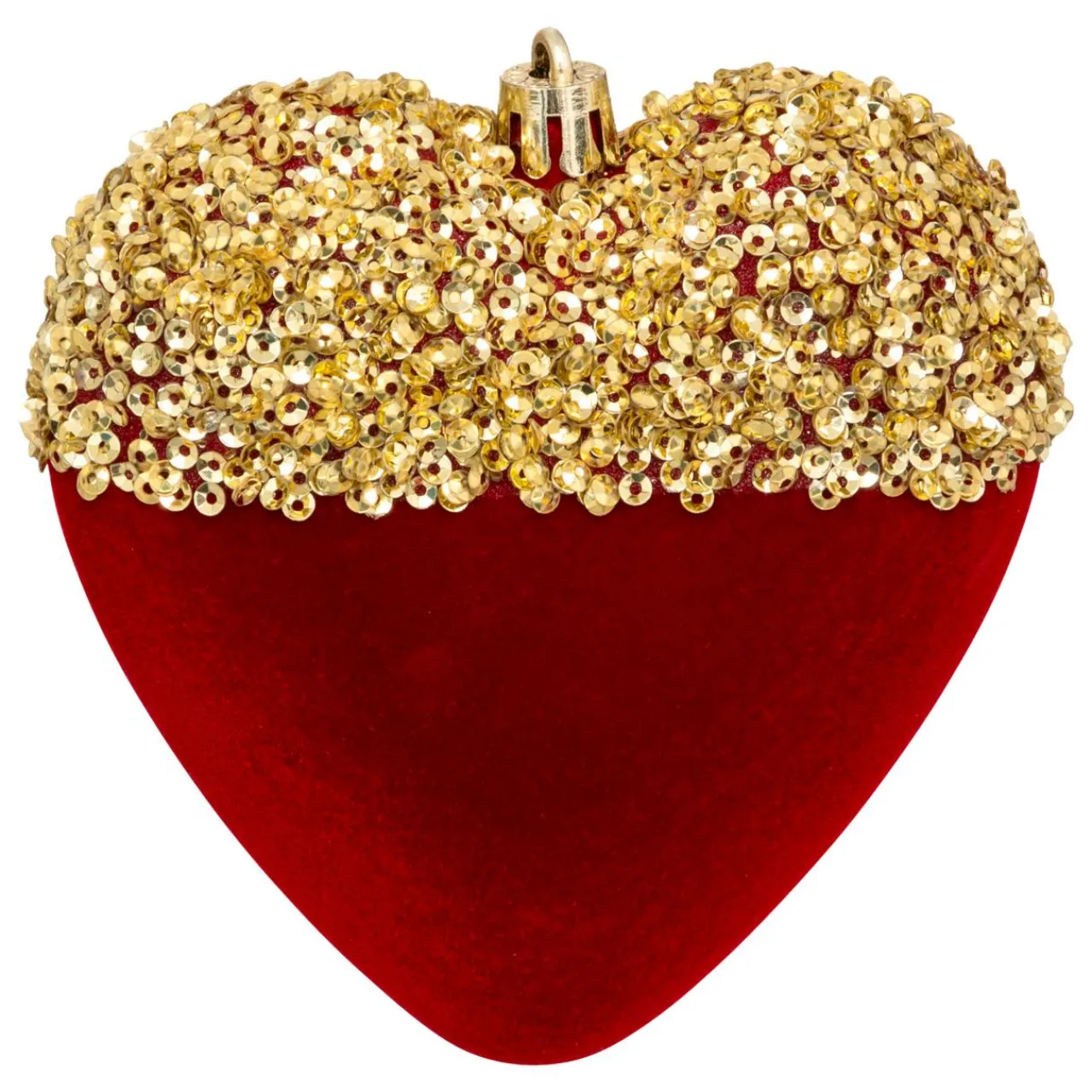 Décoration De Sapin|JJA Lot de 6 suspensions (H15 cm) Cœurs et étoiles paillettes Rouge et Or