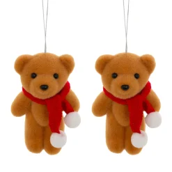 Décoration De Sapin|JJA Lot de 2 suspensions (H12 cm) Oursons mignons Marron clair