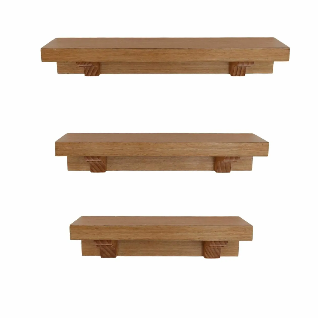 Étagère Murale|EMINZA Lot de 3 étagères en (L60-50-40 cm) Jaipur foncé vielli Bois