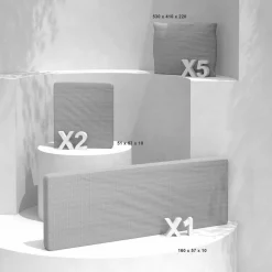 Accessoires Et Coussins|MOBELLIA Lot de coussins de remplacement pour salon de jardin Calvi 5 places Gris clair