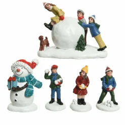 Personnage Et Accessoire Pour Village|KAEMINGK Lot de figurines et accessoires amusement dans la neige pour village
