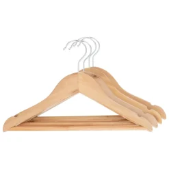 Rangement Enfant|Atmosphera cru017dateur d'intu017drieur for kids Lots de 4 cintres enfant bois (H19 cm) Natural Marron