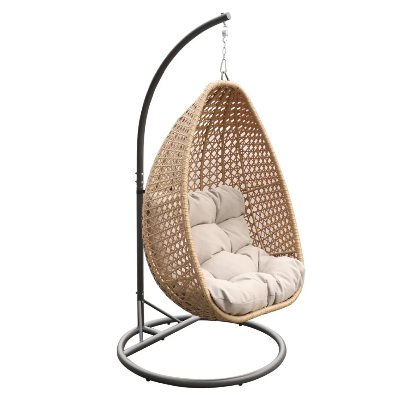 Balancelle|MOBELLIA Loveuse suspendue en résine tressée Coral Naturel