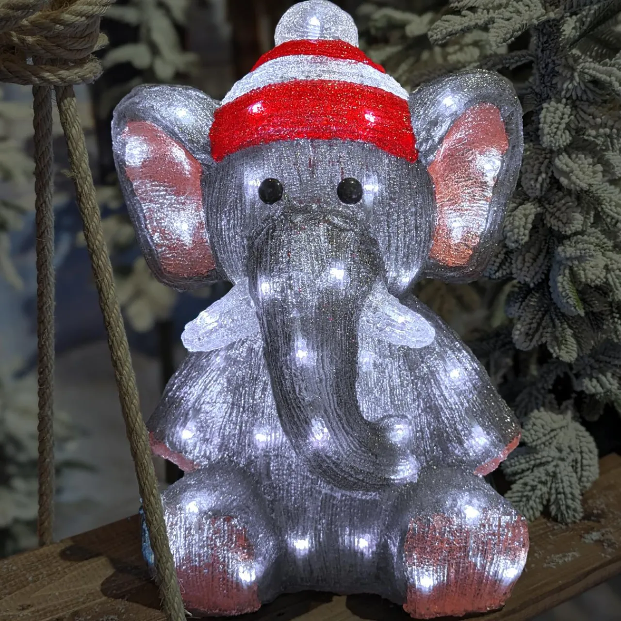 Père Noël, Animaux Et Personnage|Déco Et Objet Lumineux|EMINZA Éléphant lumineux 70 LED (H46 cm) Lulu Blanc froid