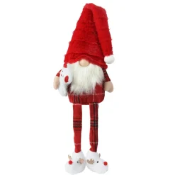 Père Noël, Animaux Et Personnage|KAEMINGK Lutin de Noël à asseoir (H73 cm) Tilki Dormeur en pyjama bonnet Rouge