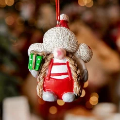 Décoration De Sapin|KAEMINGK Lutin de Noël à suspendre (H8 cm) Meliss Rouge