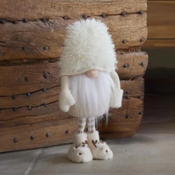 Père Noël, Animaux Et Personnage|KAEMINGK Lutin de Noël debout (H60 cm) Gaston mignon crème Blanc