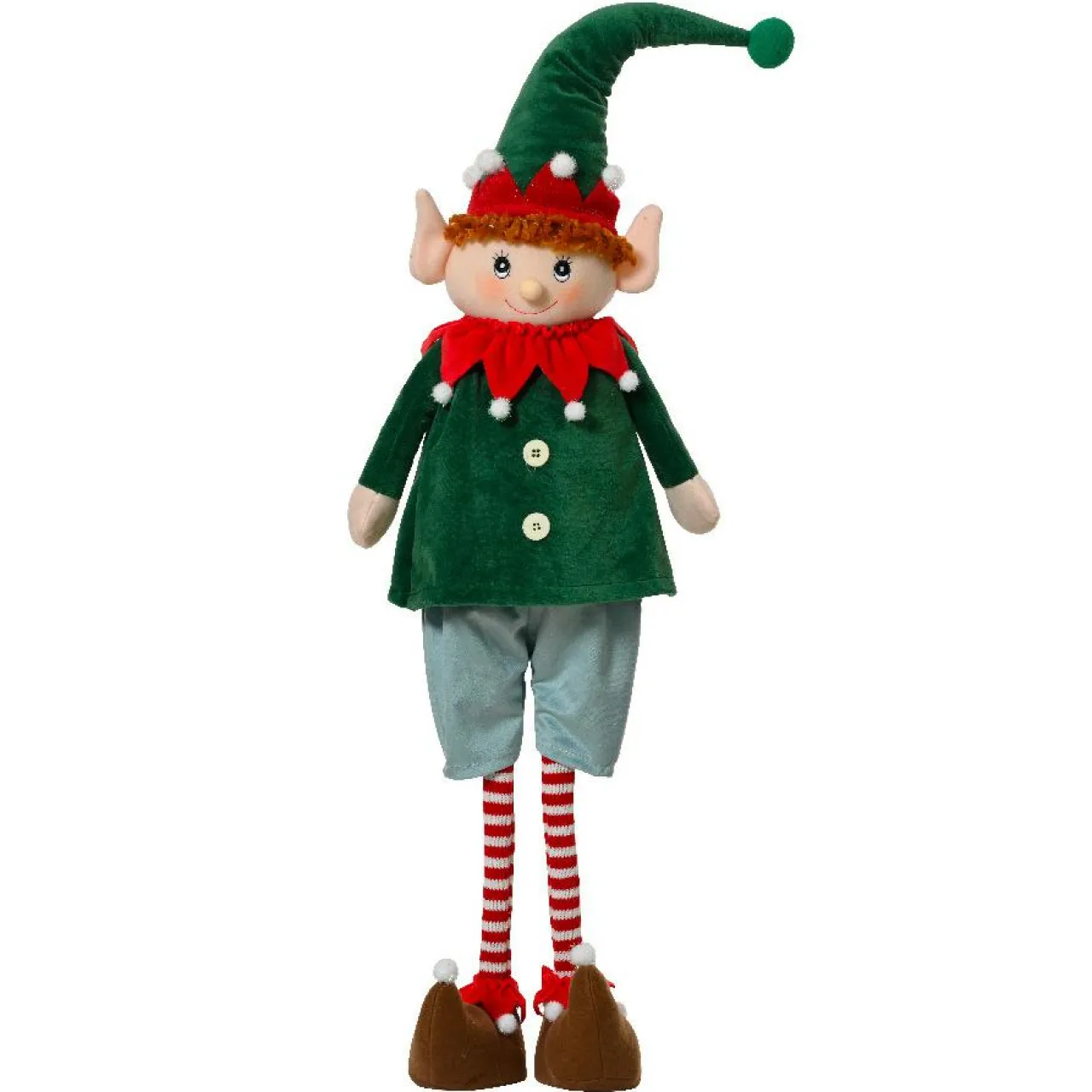 Père Noël, Animaux Et Personnage|KAEMINGK Lutin de Noël debout (H95 cm) Elfe Malo Vert Multicolore