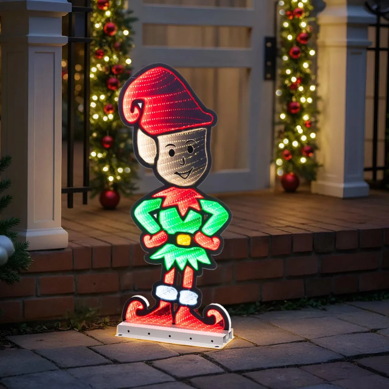 Père Noël, Animaux Et Personnage|Déco Et Objet Lumineux|KAEMINGK Lutin de Noël lumineux 294 LED (H60 cm) Infinity Multicolore