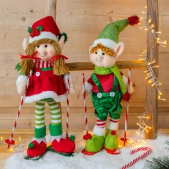 Père Noël, Animaux Et Personnage|CHRISTMAS DREAM Lutin farceur en ski (H46 cm) Martine Multicolore