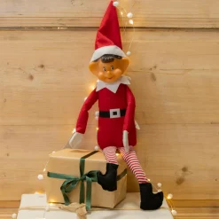 Père Noël, Animaux Et Personnage|CHRISTMAS DREAM Lutin farceur (H50 cm) Emile les mains scratchées Rouge