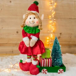 Père Noël, Animaux Et Personnage|CHRISTMAS DREAM Lutin farceur (H45 cm) Martine et cadeaux Multicolore