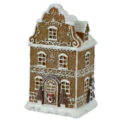 Village De Noël Lumineux|KAEMINGK Maison de village à piles (H20 cm) Gourmandise pain d'épice Marron