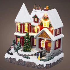 Village De Noël Lumineux|KAEMINGK Maison de village illuminée musicale et animée à piles (H23 cm) Camden Street Multicolore