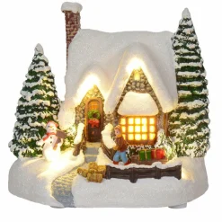 Village De Noël Lumineux|KAEMINGK Maison de village illuminée Petit chaumière