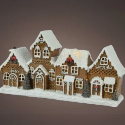 Déco Et Objet De Noël|Déco Et Objet Lumineux|KAEMINGK Maisons décoratives lumineuse à piles (H12 cm) Village délice Blanc chaud Marron