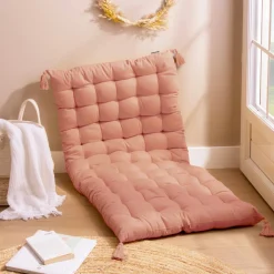 Coussin De Sol|EMINZA Matelas de sol coton (120 x 60 cm) Pixel Rose Pêche