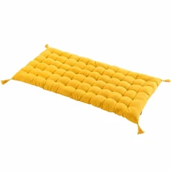 Coussin De Sol|EMINZA Matelas de sol coton (120 x 60 cm) Pixel Jaune moutarde
