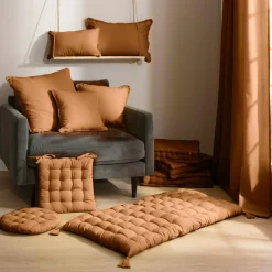 Coussin De Sol|EMINZA Matelas de sol coton (120 x 60 cm) Pixel Camel