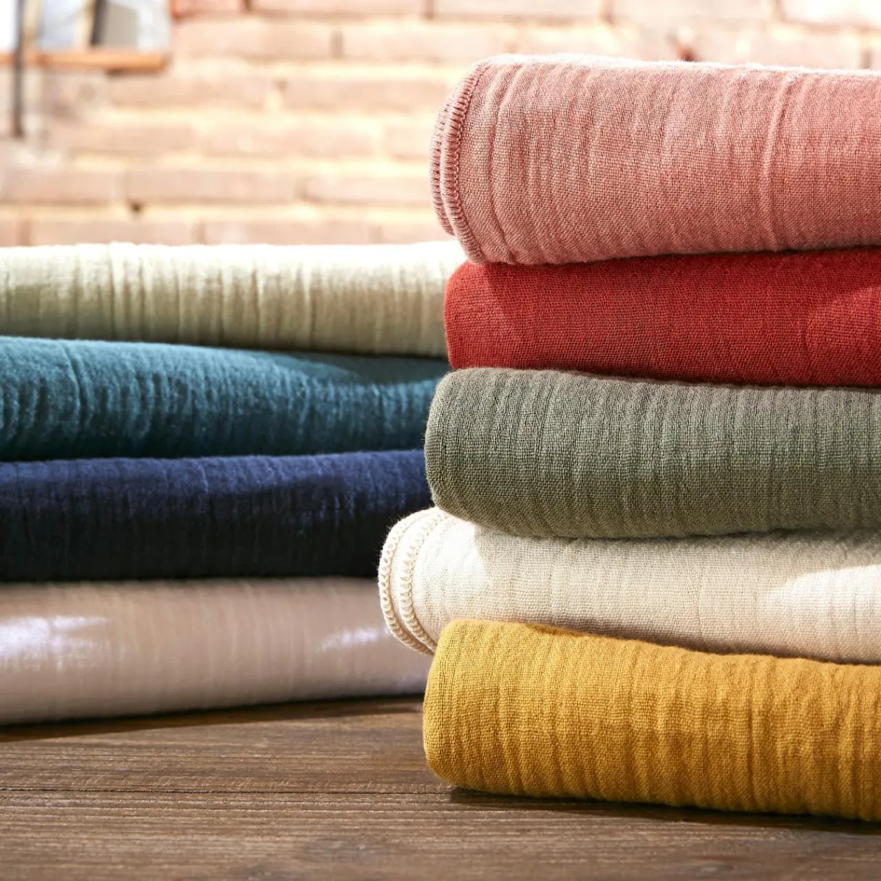 Coussin De Sol|EMINZA Matelas de sol gaze de coton (60 x 120 cm) Gaïa Jaune safran