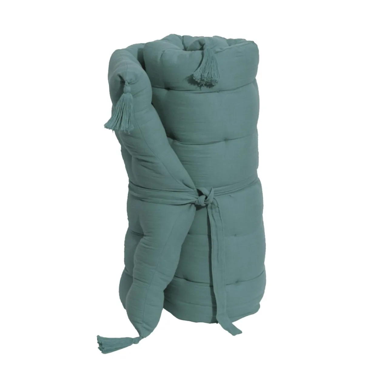 Coussin De Sol|EMINZA Matelas de sol gaze de coton (60 x 120 cm) Gaïa Bleu canard