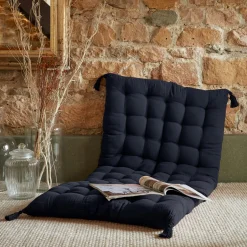 Coussin De Sol|EMINZA Matelas de sol gaze de coton (60 x 120 cm) Gaïa Bleu nuit