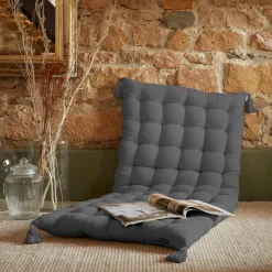 Coussin De Sol|EMINZA Matelas de sol gaze de coton (60 x 120 cm) Gaïa Gris granit Gris foncé