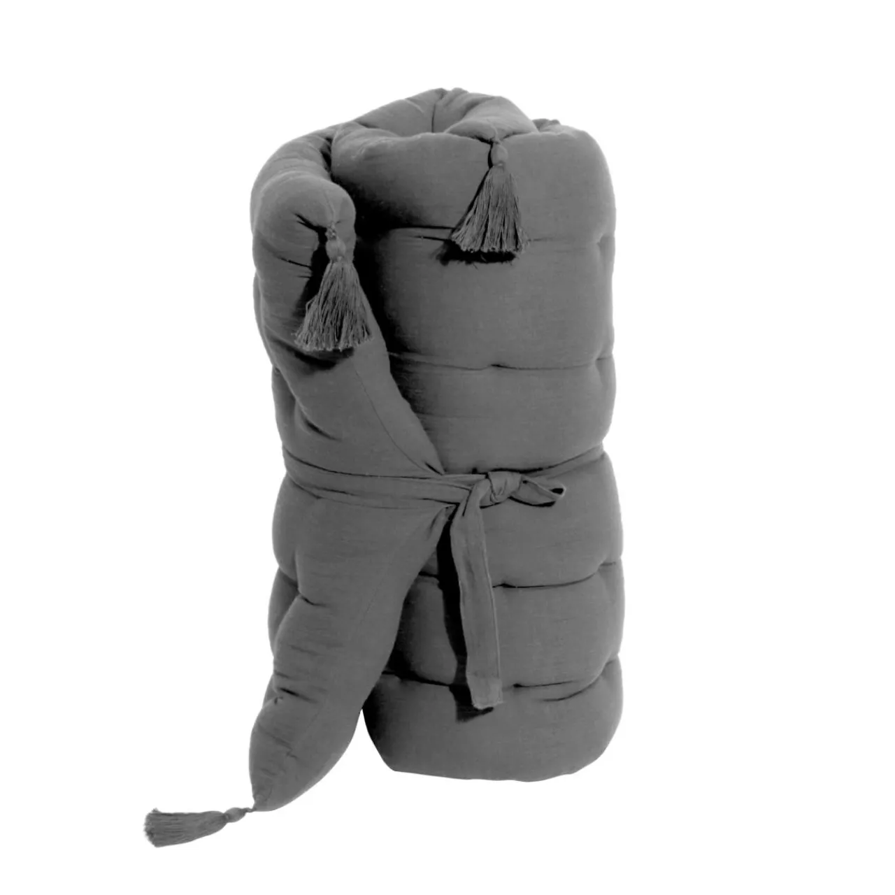 Coussin De Sol|EMINZA Matelas de sol gaze de coton (60 x 120 cm) Gaïa Gris granit Gris foncé