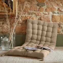 Coussin De Sol|EMINZA Matelas de sol gaze de coton (60 x 120 cm) Gaïa Ficelle