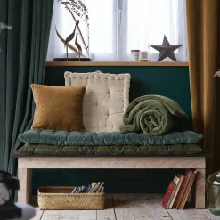 Coussin De Sol|EMINZA Matelas de sol velours de coton (60 x 120 cm) Victor thym Vert