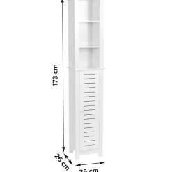Meuble Salle De Bain|Rangement Salle De Bain|TENDANCE Meuble colonne salle de bain (35 x H173 cm) Santorin Blanc
