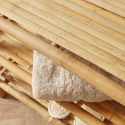 Meuble Salle De Bain|Rangement D'Entrée|EMINZA Meuble de rangement dressing avec crochets en bambou (70 x H190 cm) Hanoï Naturel