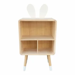 Petit Meuble Enfant|EMINZA Meuble de rangement enfant 3 cases bois (H76,5 cm) Lapin Beige