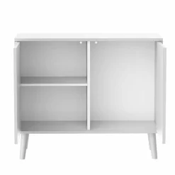 Petit Meuble Enfant|EMINZA Meuble de rangement enfant bois 2 portes (H65 cm) Stars Blanc
